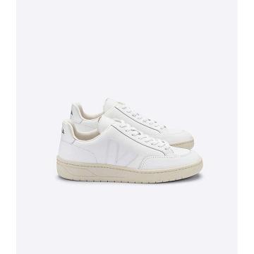 Veja V-12 LEATHER Men's Sneakers White | NZ 345YXF